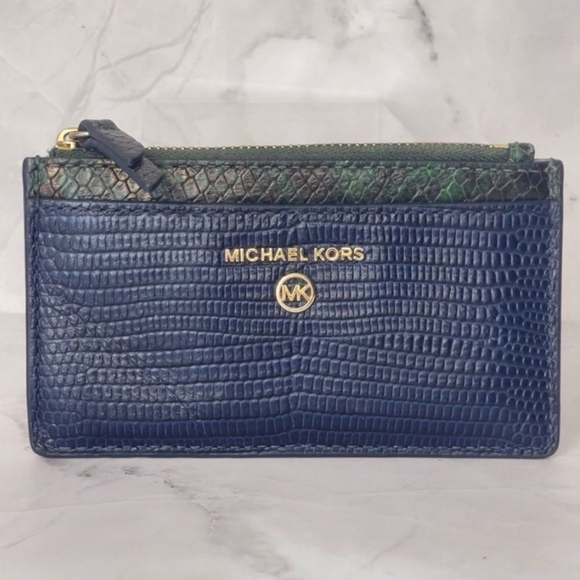 Michael Kors Women's Jet Set Charm Small Slim Leather Card Case (Moss Multi) - Picture 1 of 10